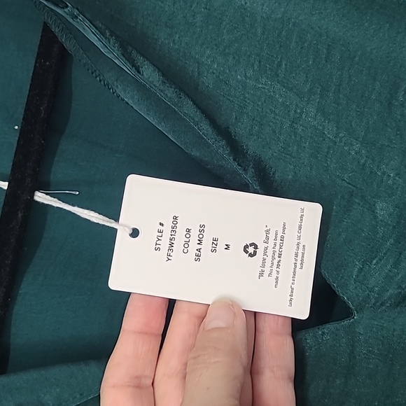 NWT Lucky Brand sea moss satin boho dress medium - Picture 7 of 8